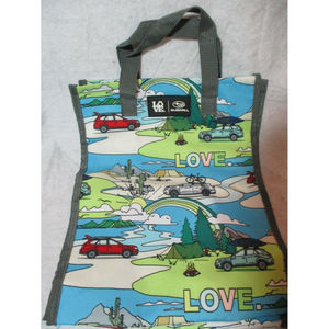Lovebags LOVE Subaru Reusable Tote Bag Camping Scenes Colorful 15" x 11" x 6"